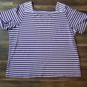 Purple and white striped shirt